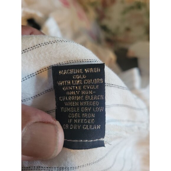 Catherine Malandrino Striped Button-Up Blouse High Collar XL officecore boardroo - Picture 8 of 8